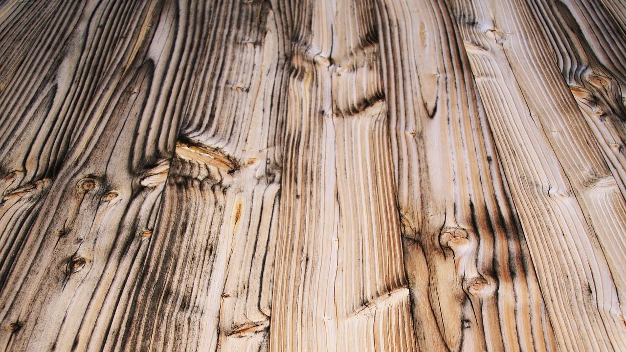 Wischmopp und Eimer auf einem Holzboden