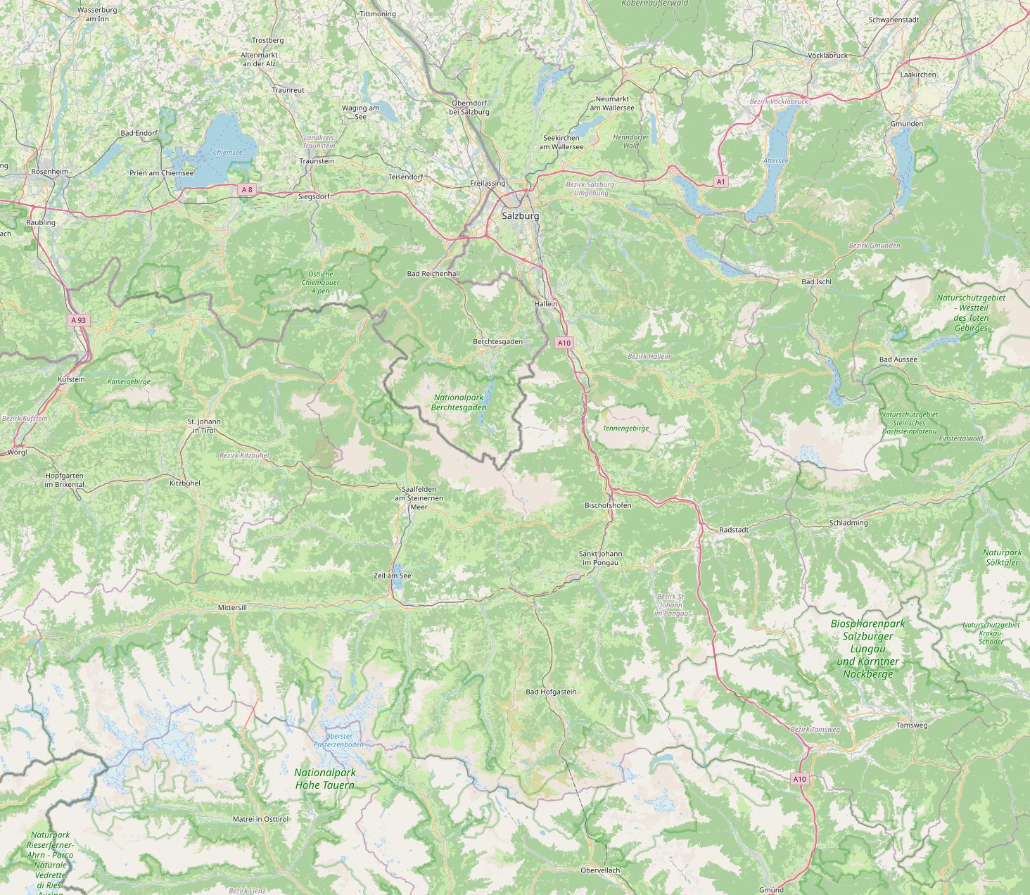 Karte des Landes Salzburg mit den Orten und Reinigungsfirmen